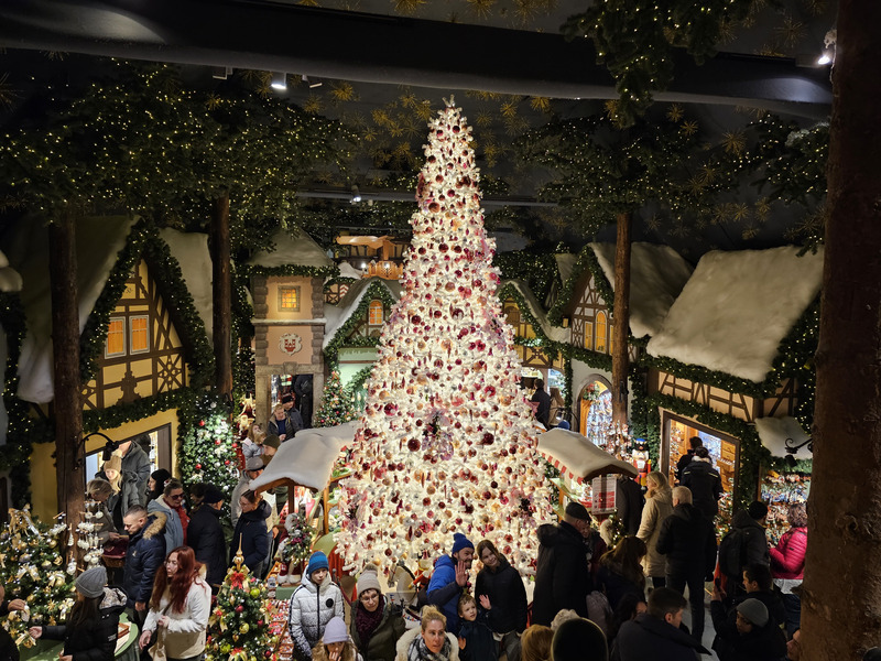 A Christmas tree inside the Christmas Store in Rothenburg ob der Tauber