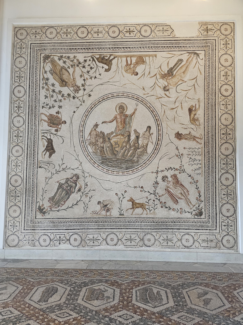 A mosaic on the wall of the Bardo Museum