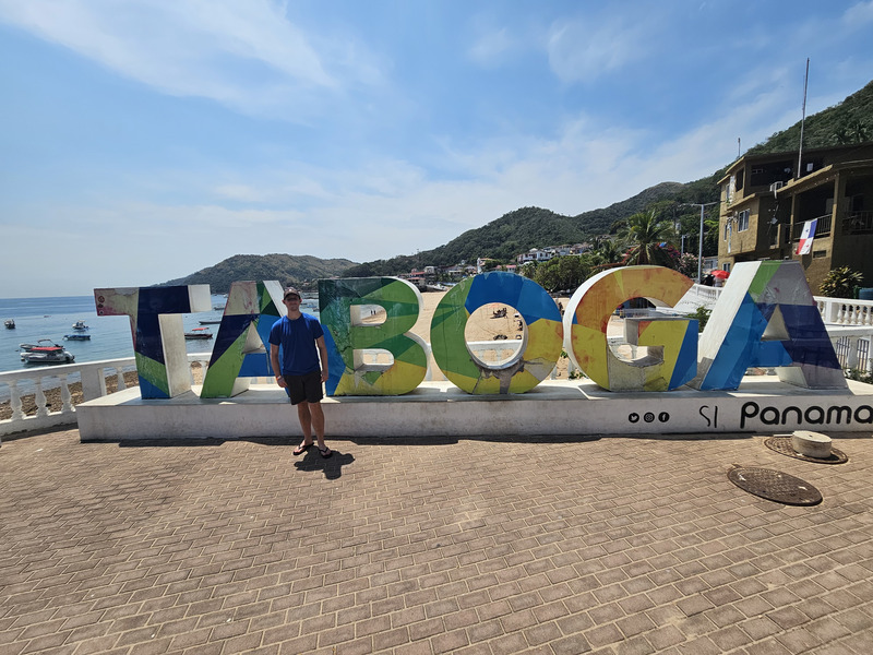 Me at the sign for Taboga Island