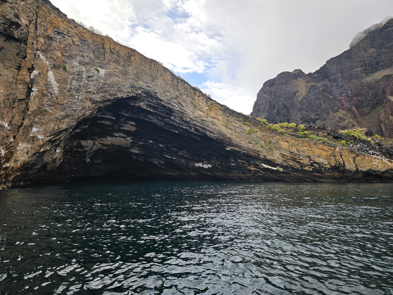 Sea cave along the rocky coast