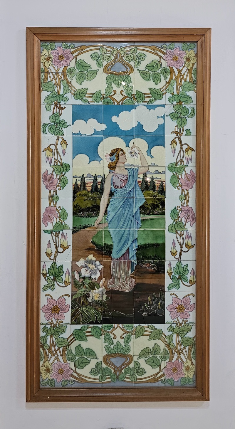 Art nouveau tile mural