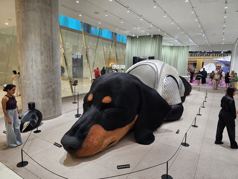 Large dog art installation in the ICONSIAM mall in Bangkok
