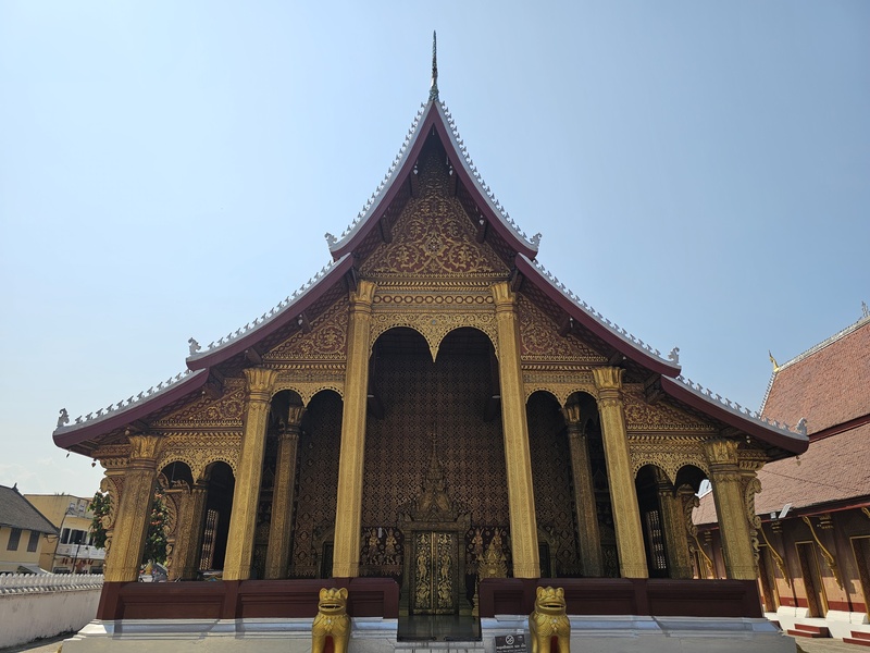 Front view of Haw Pha Bang in Luang Prabang
