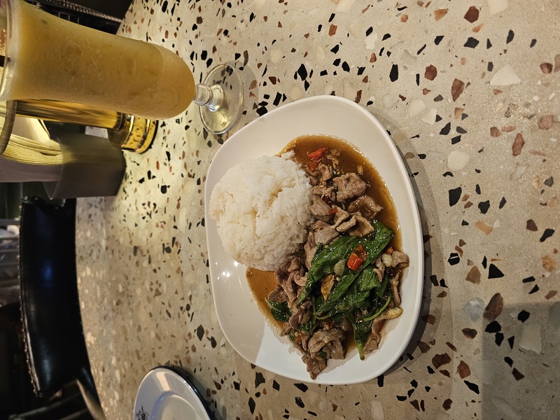 Late-night basil rice in Bangkok