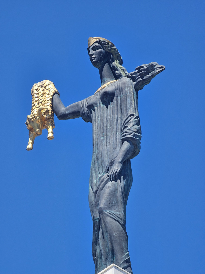 Medea statue holding the golden fleece in Batumi, Georgia